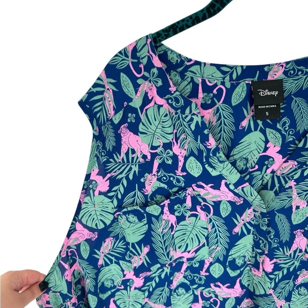 Torrid x Disney The Jungle Book Georgette All Over Print Sleeveless Blouse Tank - Picture 3 of 11